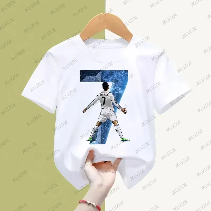 2024 New Arriavl Cotton T-shirt Special Edition Short Sleeve Ronaldos 7 Soccer Star Casual O-neck Mens T shirt Kids/Adult Tops