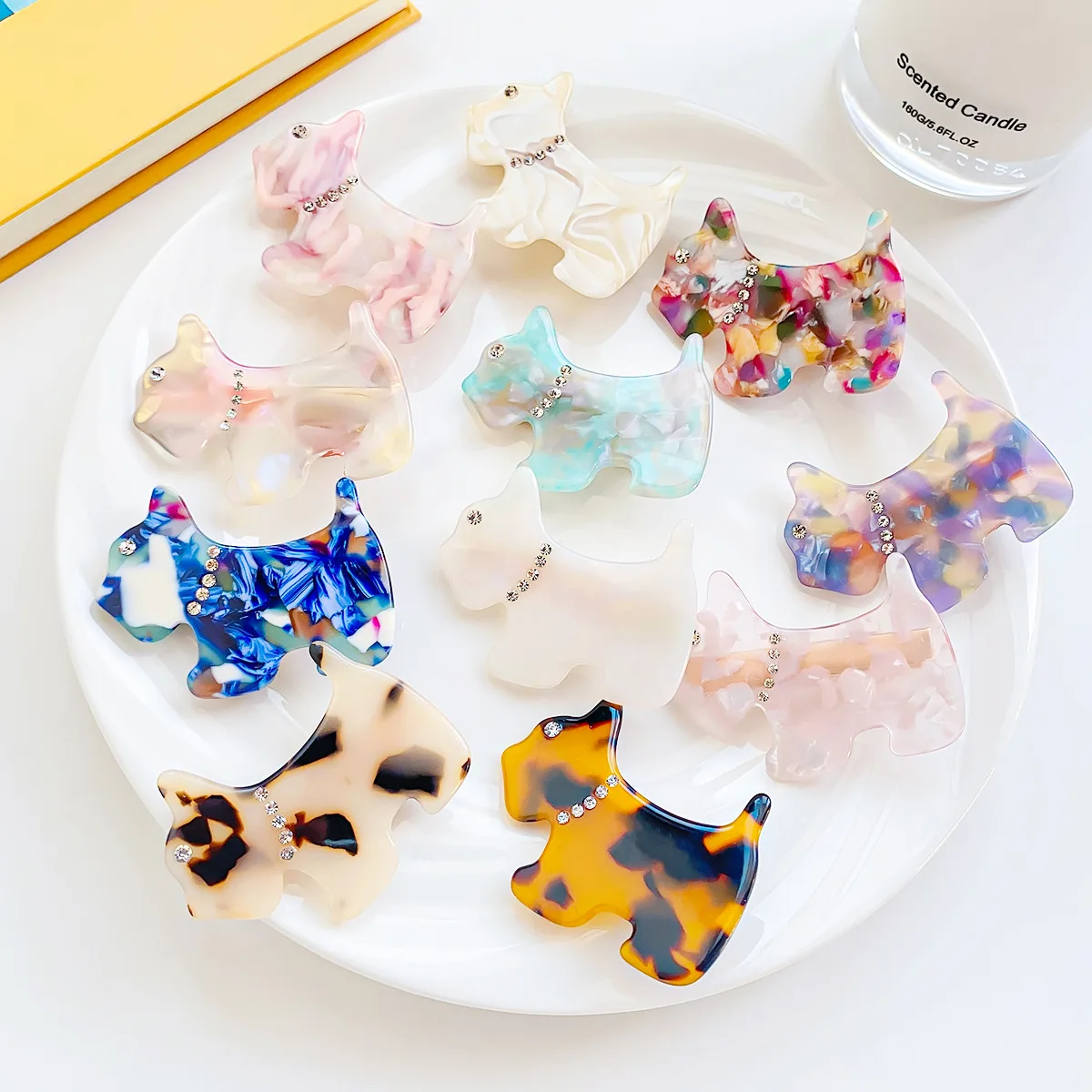 Acetate Puppy Hairpin French Retro Side Clip Diamond Bangs Clip Braiding Clip Duckbill Clip Hair Accessories For Women