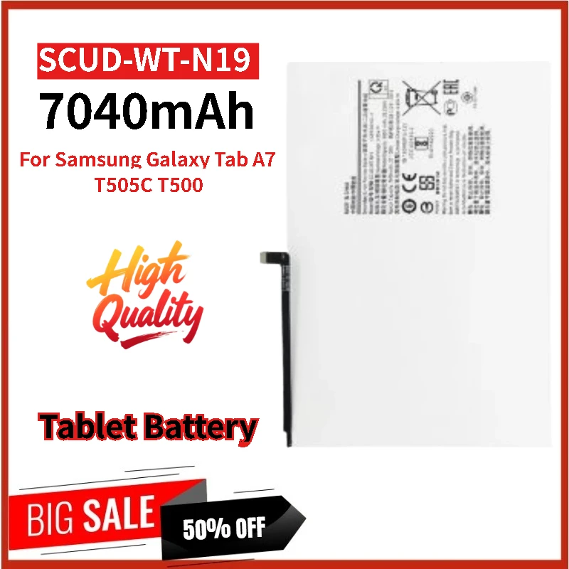 

High Quality For Samsung Galaxy Tab A7 T505C T500 Brand-New Replacement Tablet Battery 3.8V 7040mAh SCUD-WT-N19