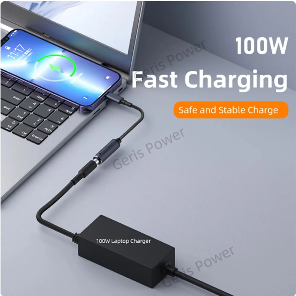 PD 100W DC to Type C PD DC Power Adapter Converter 5.5X2.5 7.4X0.6 5/9/20V  Laptop Charger USB C Connector for Lenovo/HP/Samsung