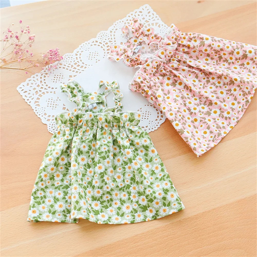 

For Cats Gotas Katten Kedi Dog Dress mascotas Clothes Summer Cotton Sphynx Cat Suspender Skirt Love Flower Pet Princess Dresses