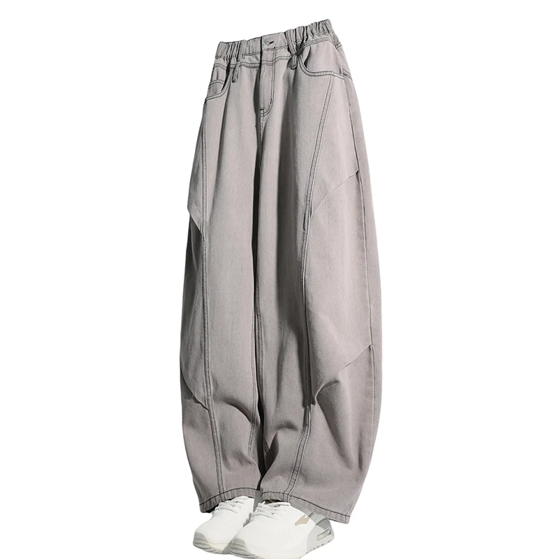 Herenbroeken Amerikaanse veelzijdige plus-size denimbroek voor heren Losse herfst Jeansbroek voor heren met rechte pijpen Trendy casual broek