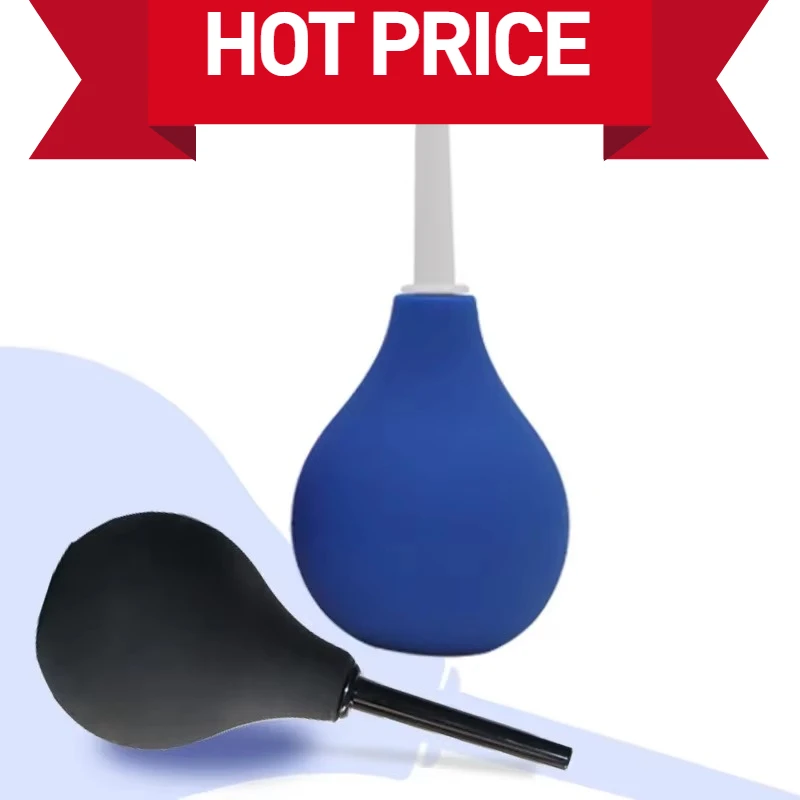 Sistema de bidé Blue Ball para limpieza anal y ano – Ducha de enema en forma de pera de 89 ml con gel de silicona