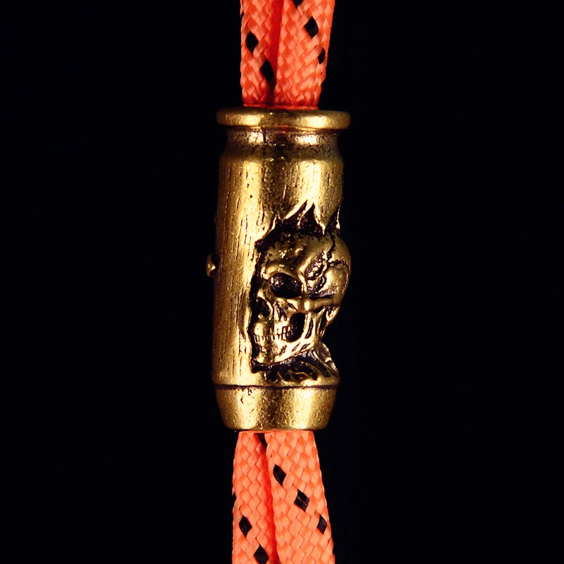 Skull Cross Bullet  Knife Drop Brass Knife Beads EDC DIY Paracord Woven Bracelets Lanyard Pendants Accessories Fidget Toys