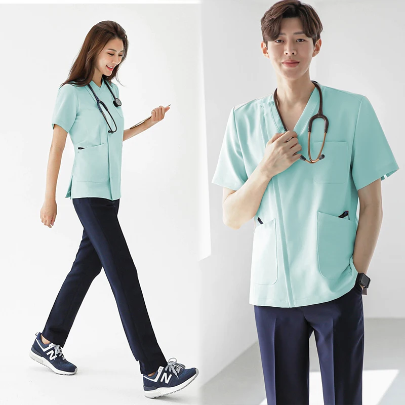 

Костюм для ухода за пациентами в корейском стиле: униформа для врачей, медсестер, ветеринаров, для работы в больницах и клиниках, для мужчин и женщин, изоляционная одежда для сопровождающих