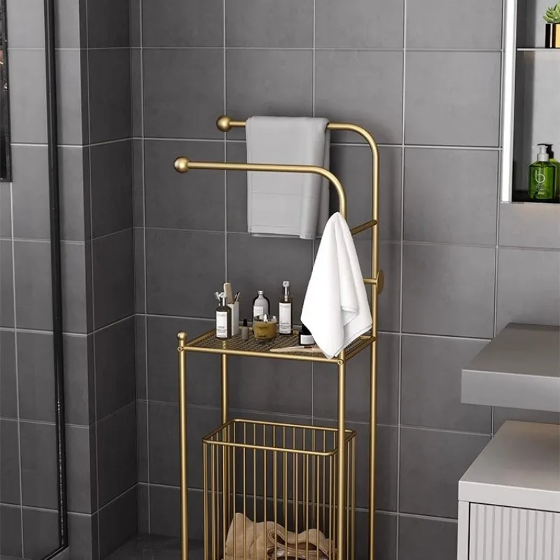 

Toilet Shelf Bath Towel Rack Integrated Bathroom Toilet Bathtub Dirty clothes basket storage rack Floor