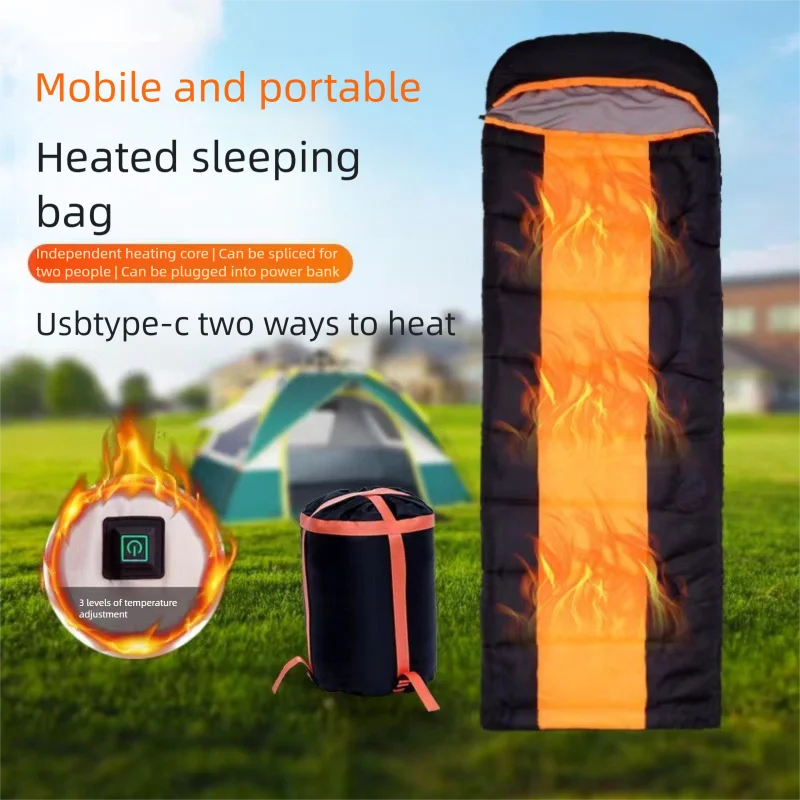 

Heated Camping Sleeping Bag -20℃Keep Warm 5V Safe Power Supply type c usb Dual Interface Compliant CE FCC Standard