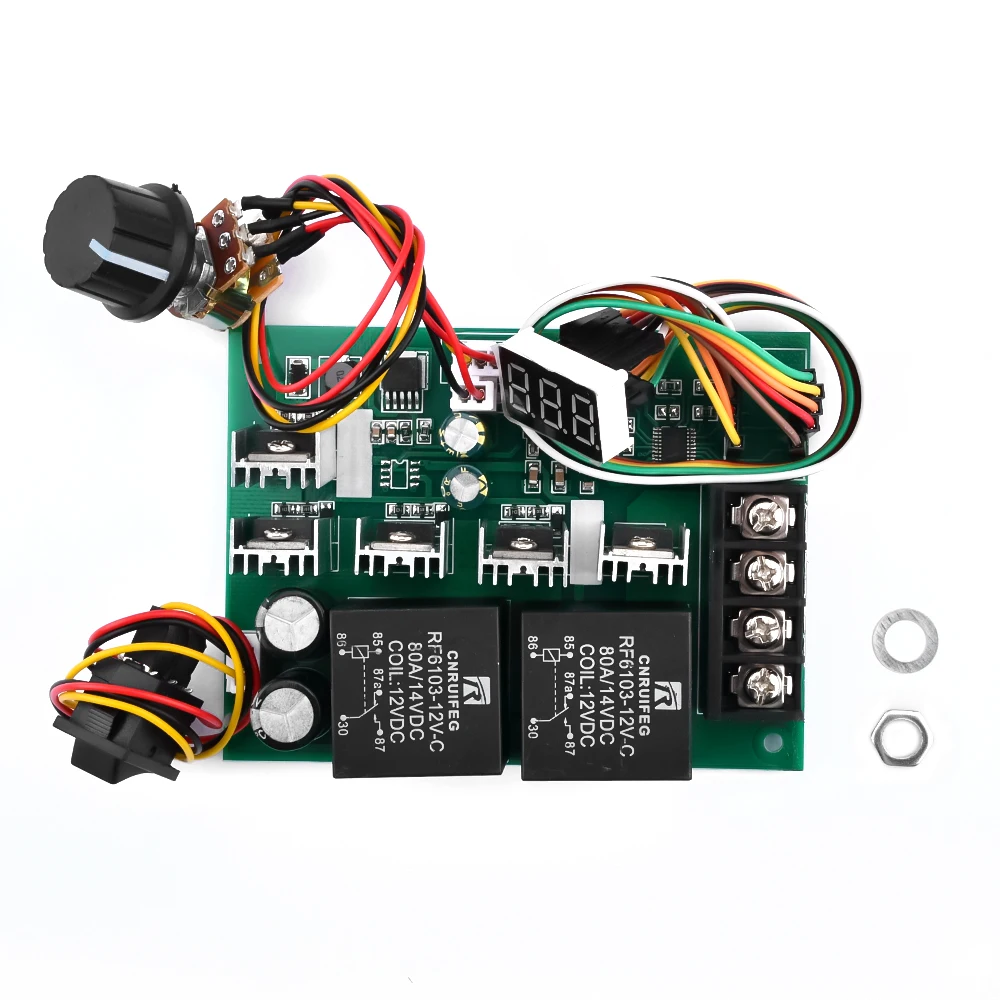 PWM DC Motor Hız Kontrol Cihazı DC 10 -55V Dijital LED Ekran 0 -100% Ayarlanabilir Sürücü Modülü Girişi MAX 60A 12V 24V 36V 48V