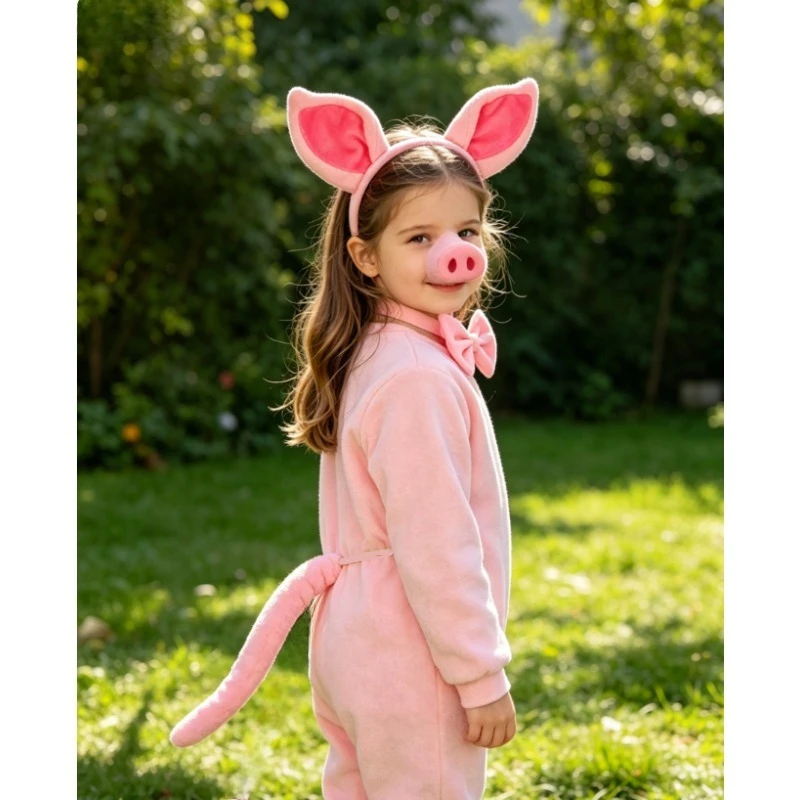 

Cute Pig Headband Set Costume Accessory Kid Dress Up Props for Children Stage Show Carnival Birthday Party Halloween Decor Gifts