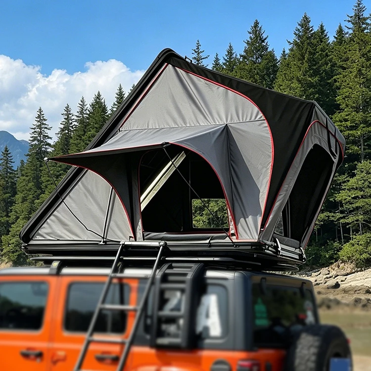All Season 2 Person Wild Land 4x4 Car Aluminum Hard Shell Roof Top Tent with 2.3m Ladder