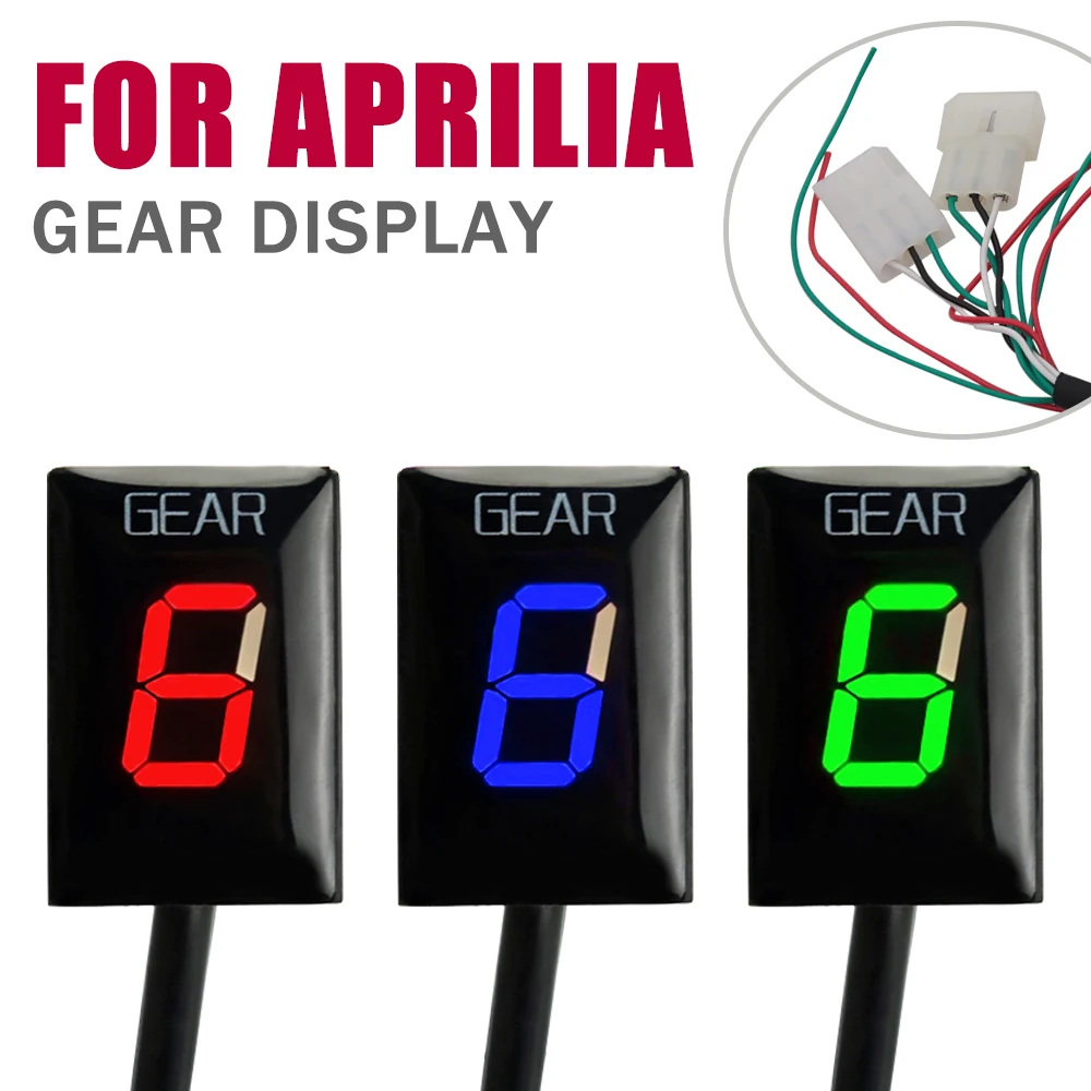 For Aprilia ETV 1000 RSV Mille RSV4 Non-ABS SL1000 Motorcycle Gear Indicator 1-6 Speed LED Digital Display ECU Plug