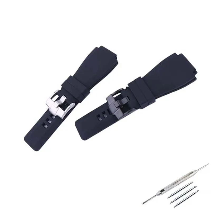 Watch Accessories Men's and women's rubber watch band compatible Bell Ross BR01 24mm belt buckle waterproof silicone watch strap - Image 6