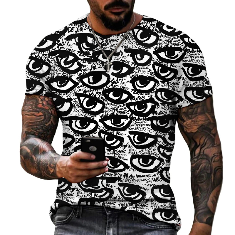 2022 Mr. Funny's Latest Design Multiple Eyes Horror Dark Men's 3D T-shirt 100% Leica Polyester  streetwear men Fat Size S-5XL