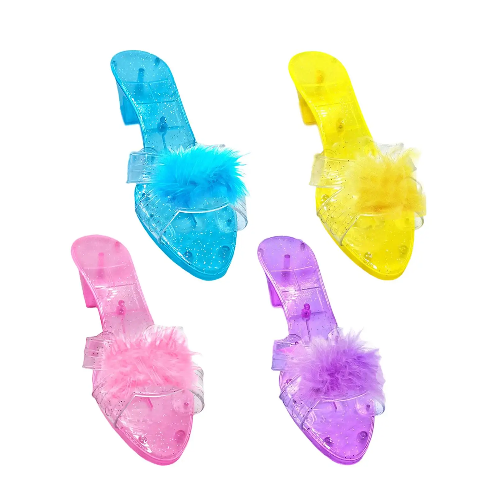Girls Princess Shoes Jelly Sandals Cute Kids Heels Slip on Fancy Dress Up Party Costume Accessories Role Playing Toy Lightweight