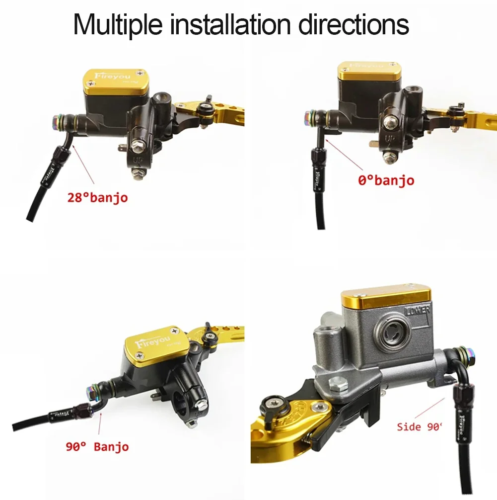M10 Geflochtener Bremsschlauch Motorrad Hydraulische Kupplungsleitung Bremszylinderleitungen für Motorräder Kawasaki Yamaha BWS Honda Dio – Detail 2