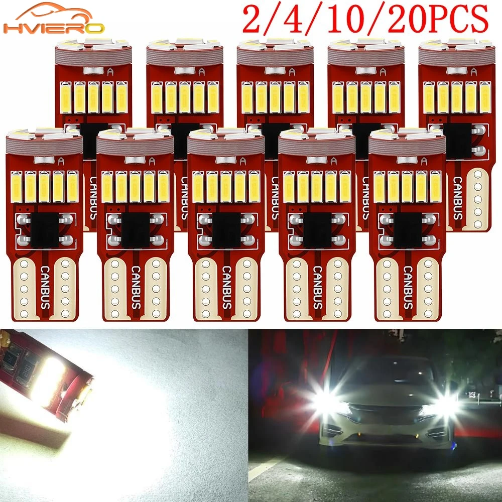 2/4/10Pc T10 W5W 4014 15SMD Car Side Marker Clearance Turn Signal Light LED Canbus License Plate Bulb Interior Dome Reading Lamp