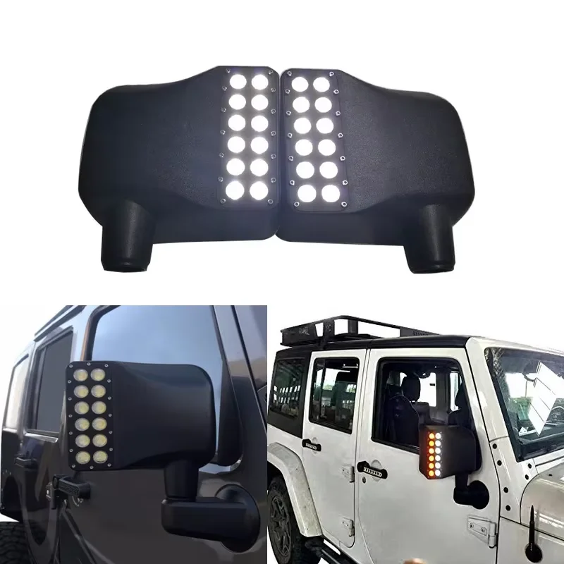 

Car Rear View Side Mirror Double Row Turning Signal for Wrangler JK JKU 2007-2018 Sidelight Rearview Mirror Cover