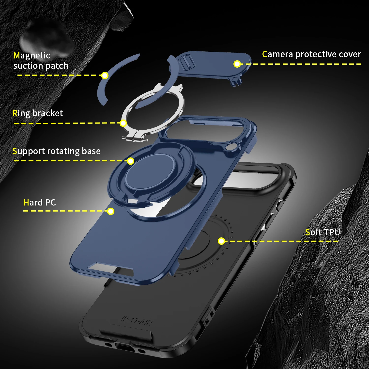 Защитный чехол для объектива из ПК + ТПУ для Iphone Air 17 Pro Max 14 15 16 Plus 12 13 Iphone 17