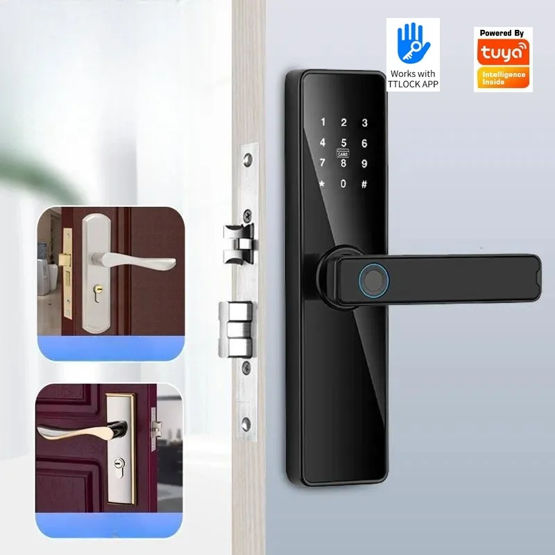 TTLock Wooden Door Fingerprint Lock Home Interior Old-fashioned Room Door Password Lock Office Homestay Apartment Electronic