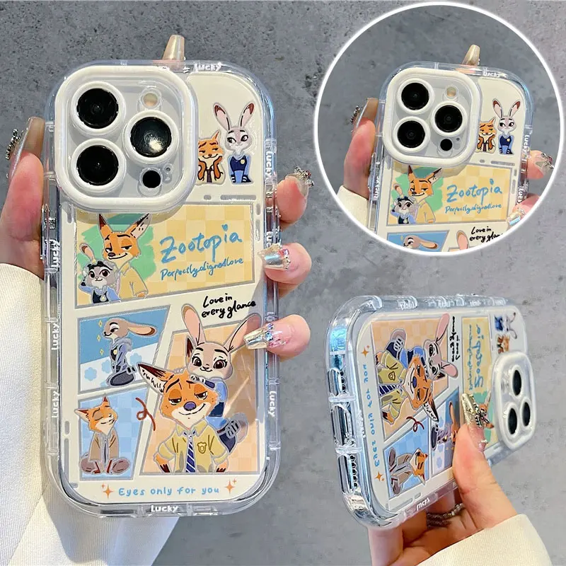 Чехол для телефона Disney Zootopia из ТПУ для iPhone 17, Air 16, 15, 14, 13, 17 Pro Max, защита от падения и столкновений, задняя крышка, противоударный чехол