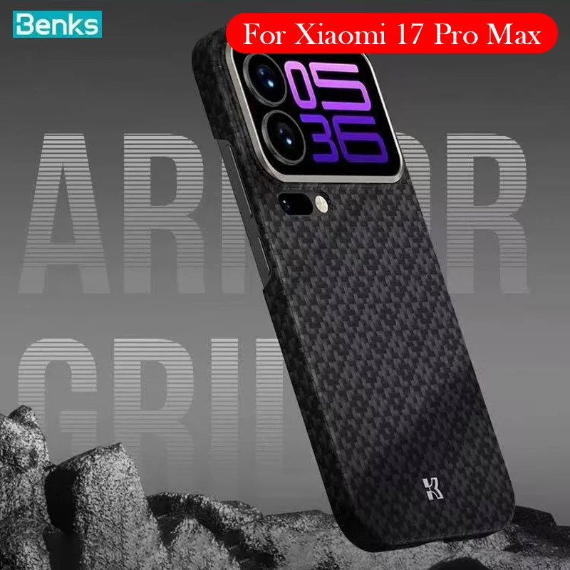 

Чехол Benks из углеродного волокна для Xiaomi 17 Pro Max, кевларовый чехол с беспроводной зарядкой для XIAOMI 17 PRO MAX