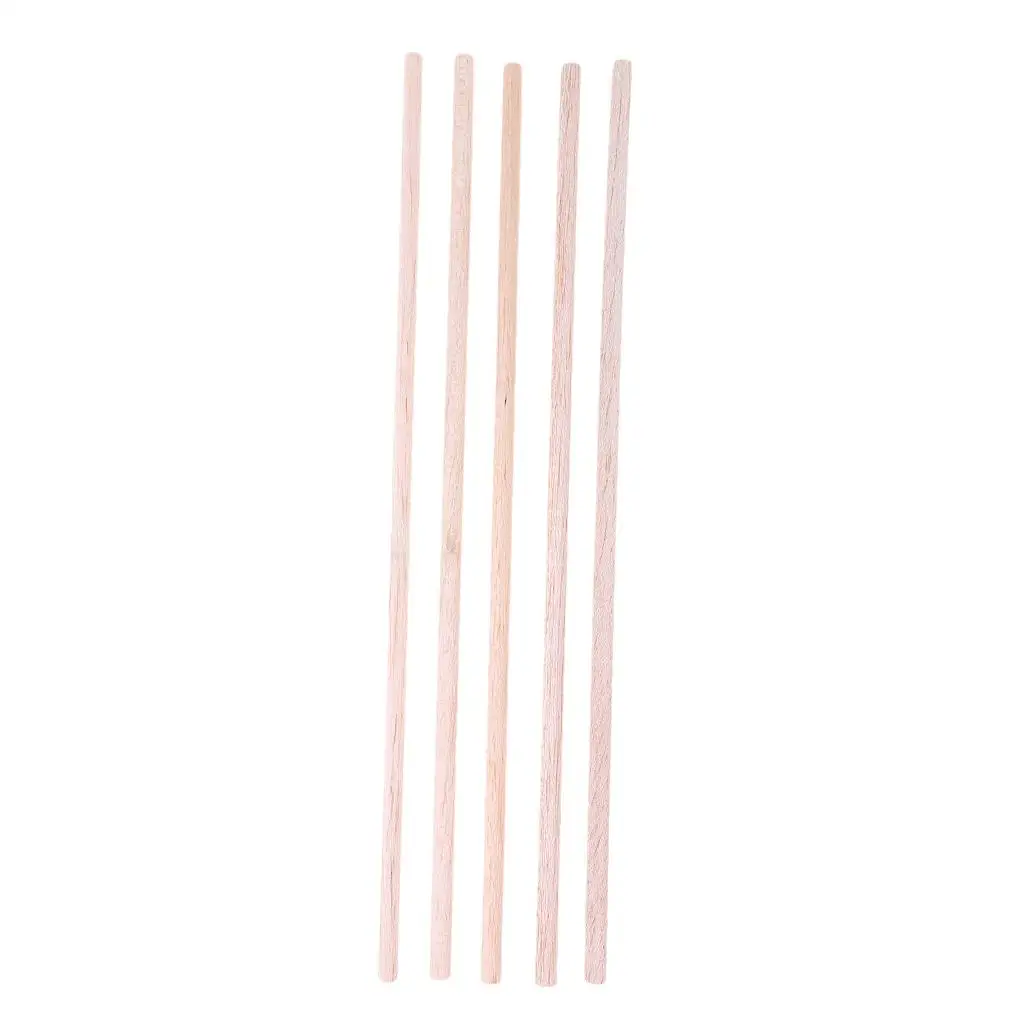 2-4pack 5pcs 6*250mm Craft Sticks Round Rod Balsa Wood Bar Hobby Model DIY