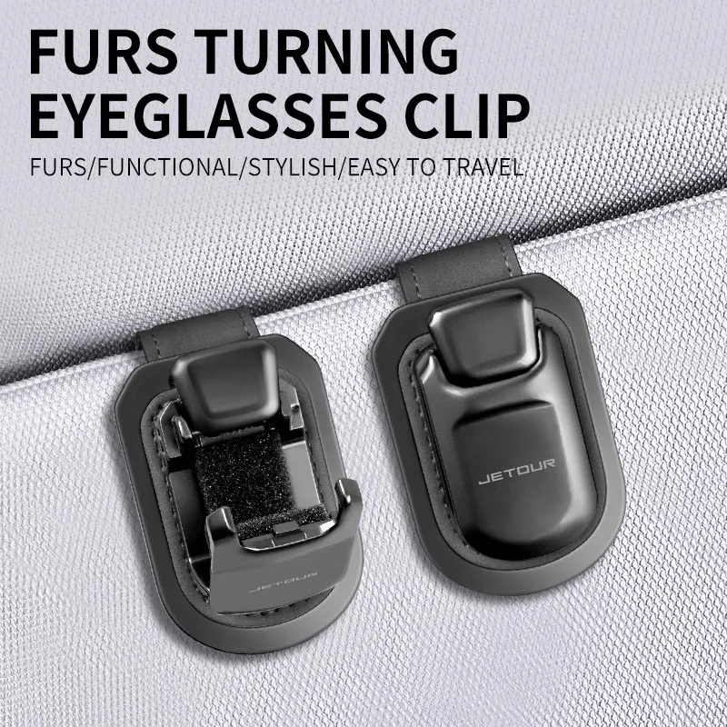 

Suede Car Sun Visor Eyeglass Holder Glasses Storage Clip Sunglasses Holder Latest button style with logo For Chery Jetour Car