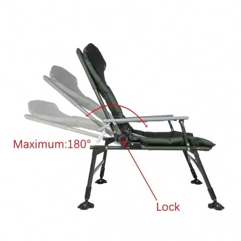 Light Gray Green Portable Folding Fishing Chair Outdoor Winter Rough Terrain Carp Tackle Seat Compact Design for Anglers