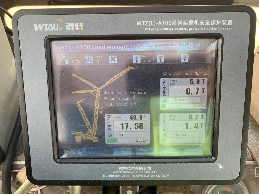 Load moment indicator system for mobile crane---display/screen