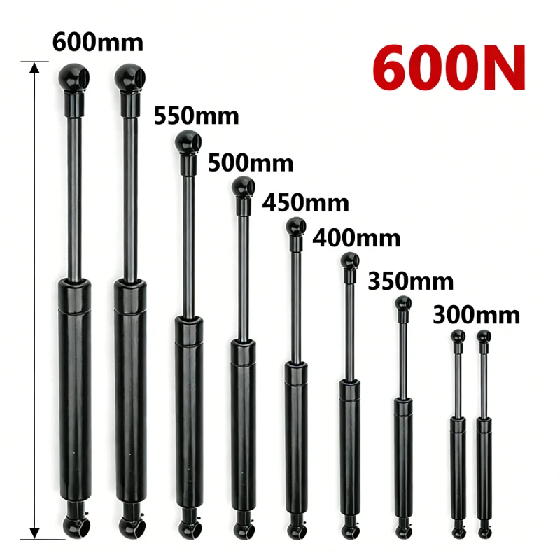 

2pcs 600N 300/350/400/450/500/600mm Gas Strut Bars Gas Spring Support Boot Bonnet Car Caravans Doors Windows Tailgate Boat Bus