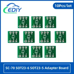 SC-70 SOT23-6 SOT23-5 어댑터 보드 컨버터 플레이트 핀보드 패치, SMD DIP 0.5mm 0.65mm 간격 전송 보드, 10 개