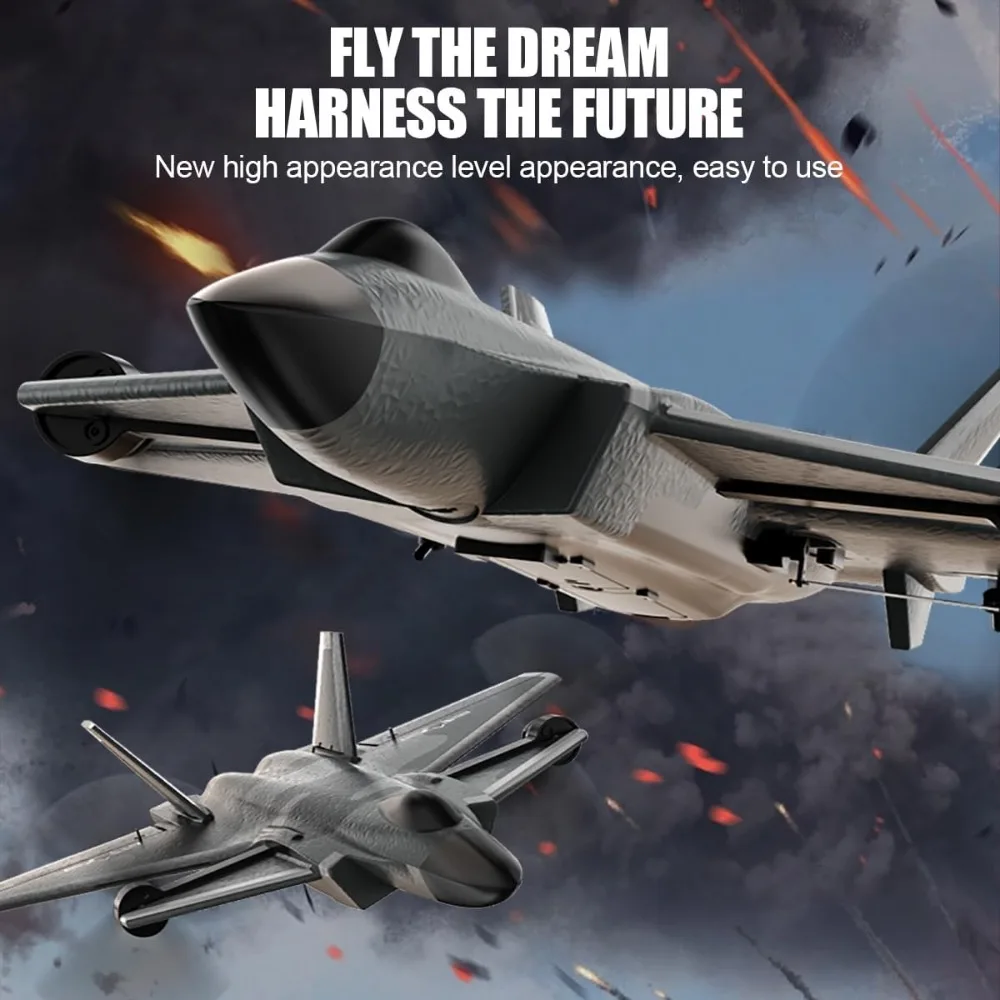 Avião RC de 4 canais para iniciantes e adultos com estabilização de piloto X e desempenho acrobático, alcance de 40 km