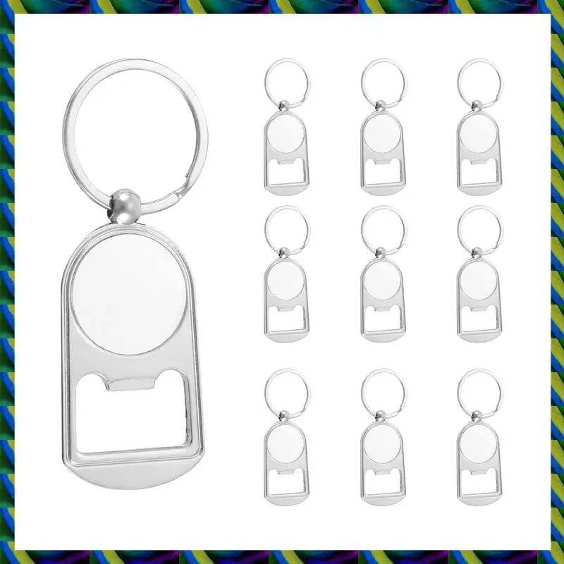 يوميا 10 قطعة التسامي فارغة المفاتيح فتاحة الزجاجات المعدنية فارغة حلقة رئيسية نقل الحرارة مستطيلة التسامي المفاتيح