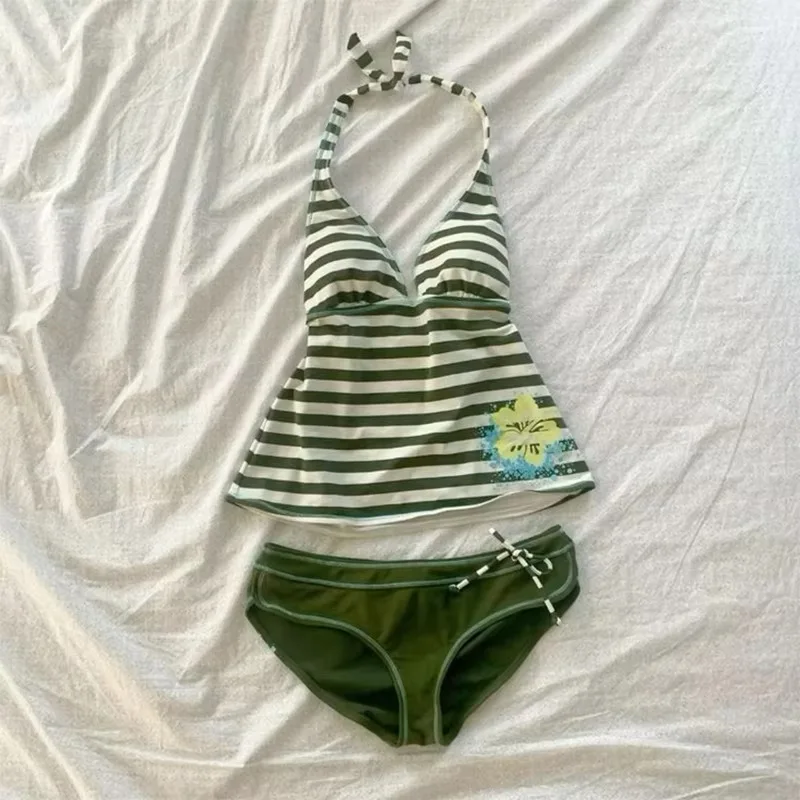 New Sexy Camisole Striped Printed Camisole Top Y2K Women's Backless Slim Fitting Triangle Lingerie Set Launched in the Summer of