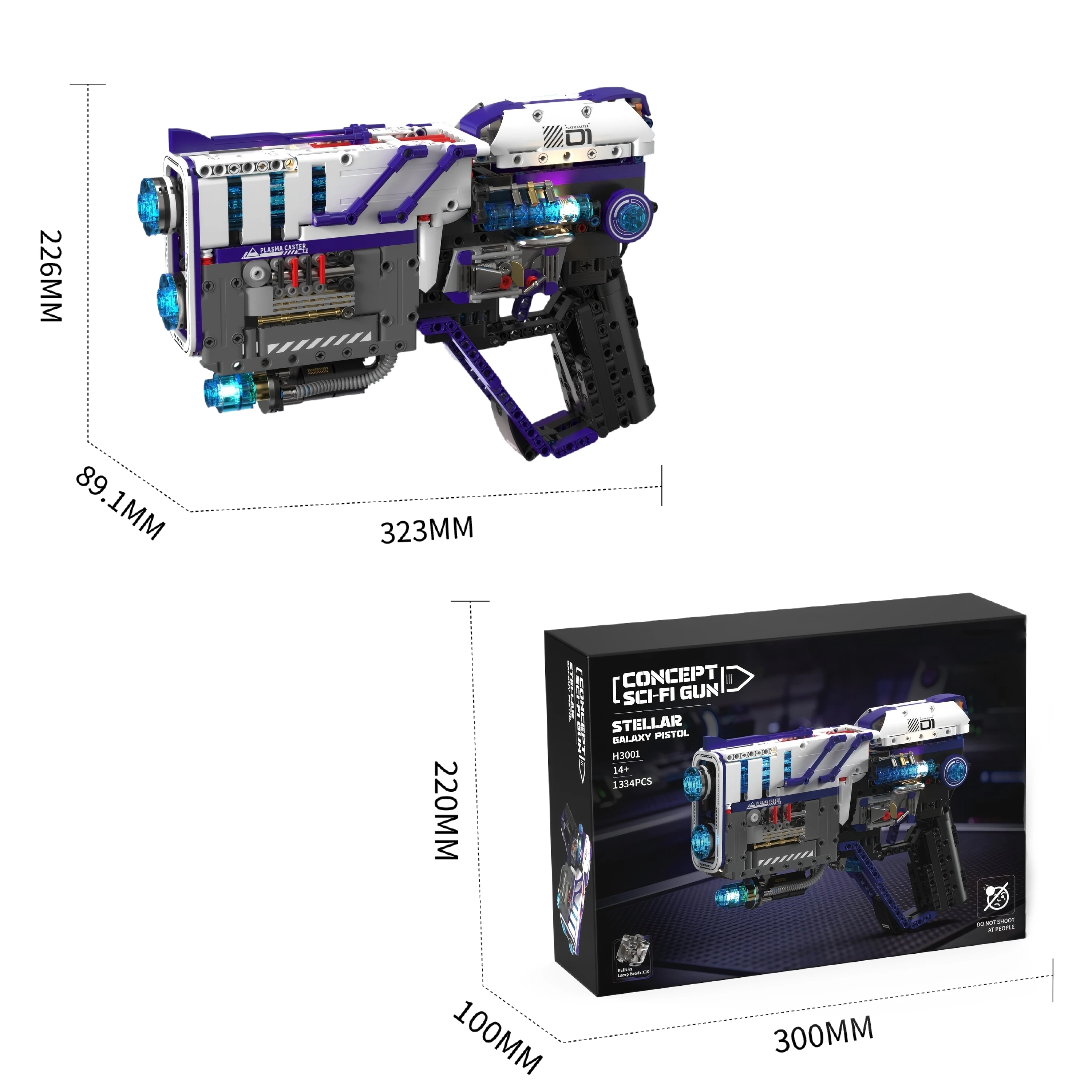 

Simulated mechanical pistol creative toys ornament MOC building blocks toys educational model assembly toys birthday gift