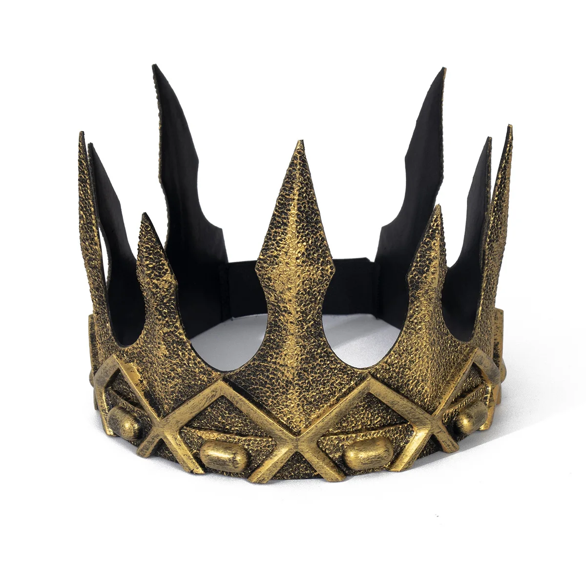 Königskrone für Männer und Frauen, voll rund, PU, königlicher Geburtstag, Prinz, Abschlussball, Könige Krone, mittelalterliche Kopfbedeckung, Cosplay, Halloween, Tiara-Kostüm – Detail 5
