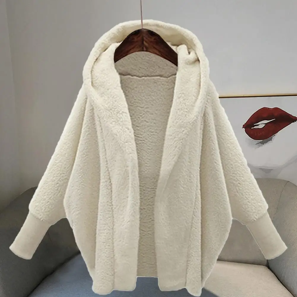 Pretty Lady Jacket Double-sided Plush Winter Jacket Hooded Wear-resistant Winter Coat  Keep Warm