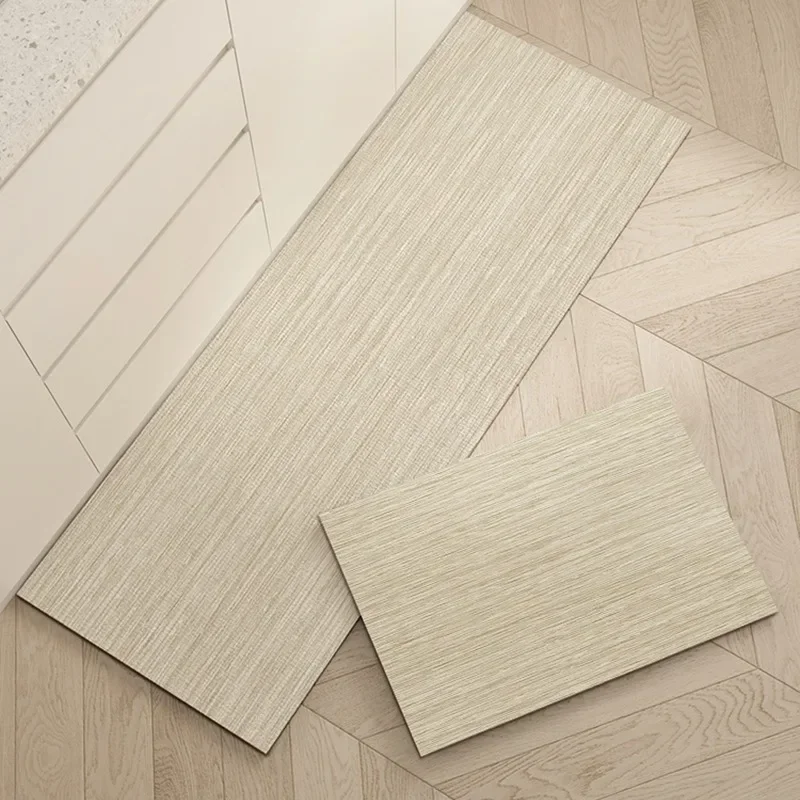 Kitchen Rugs Waterproof Non-slip Pvc Floor Mat Imitation Wood Grain Carpet Leather Rug Long Size Home Decoration Foot Mats