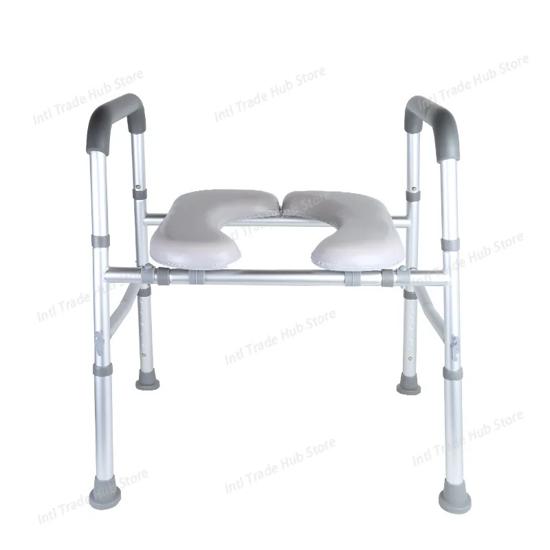 Bedsides Commode Chair Featuring Strong Metal Frame Safety Handrails for Enhances Stability for Elderly Mobility Impaired