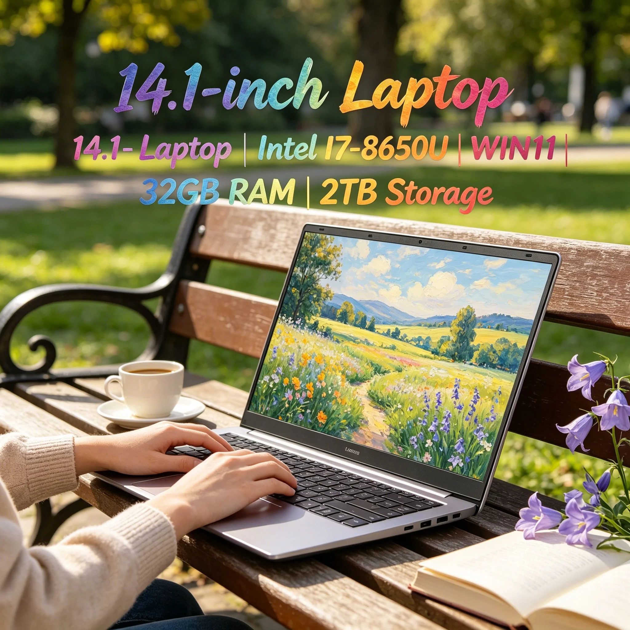 14.1 Inch Ultra Thin 2026 Notebook | Win11, Intel I7-8650U, DDR4 16GB/32GB RAM, 2TB SSD, Portable Business Laptop