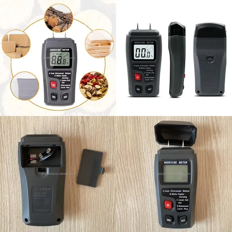 Professional digital wood moisture meter MT10, 2 wood moisture tester with LCD screen, high-precision wood moisture