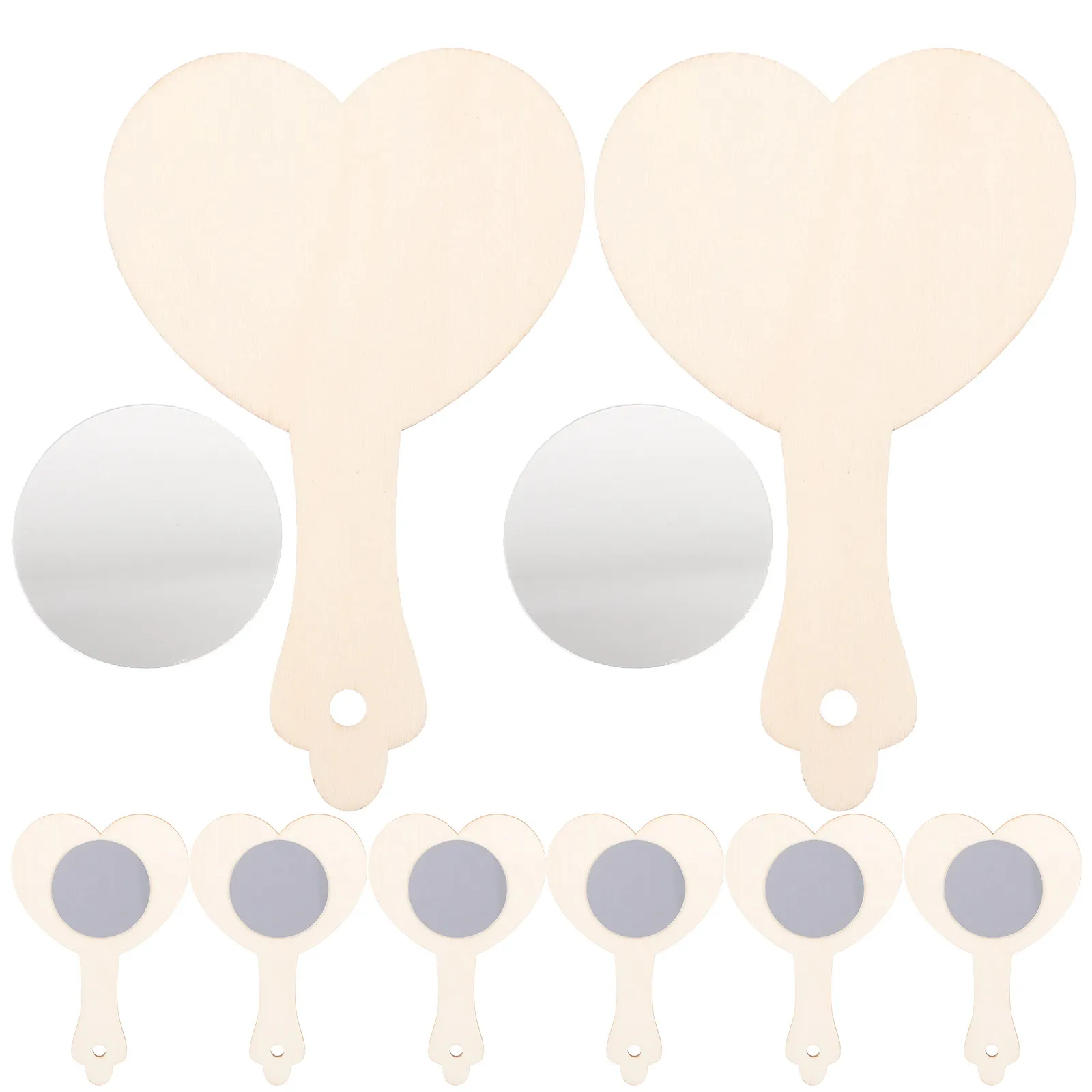 

10 шт. неокрашенных деревянных зеркал-поделок для творчества, для подростков, для рисования и декорирования, развивающая деятельность, креативный подарок