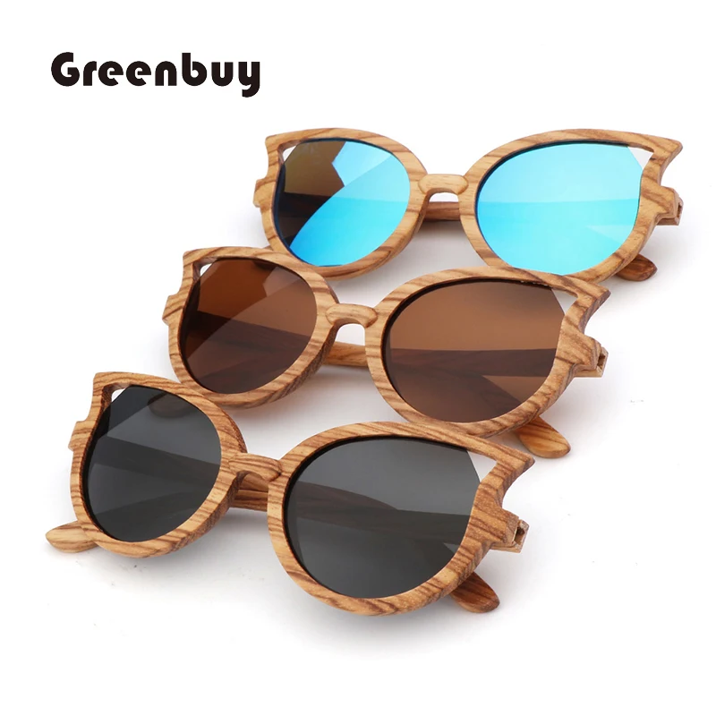 Zebra Wooden Sunglasses Polarized UV400 Glasses lentes de sol mujer Fashion Various Colored Lenses with Wooden Case