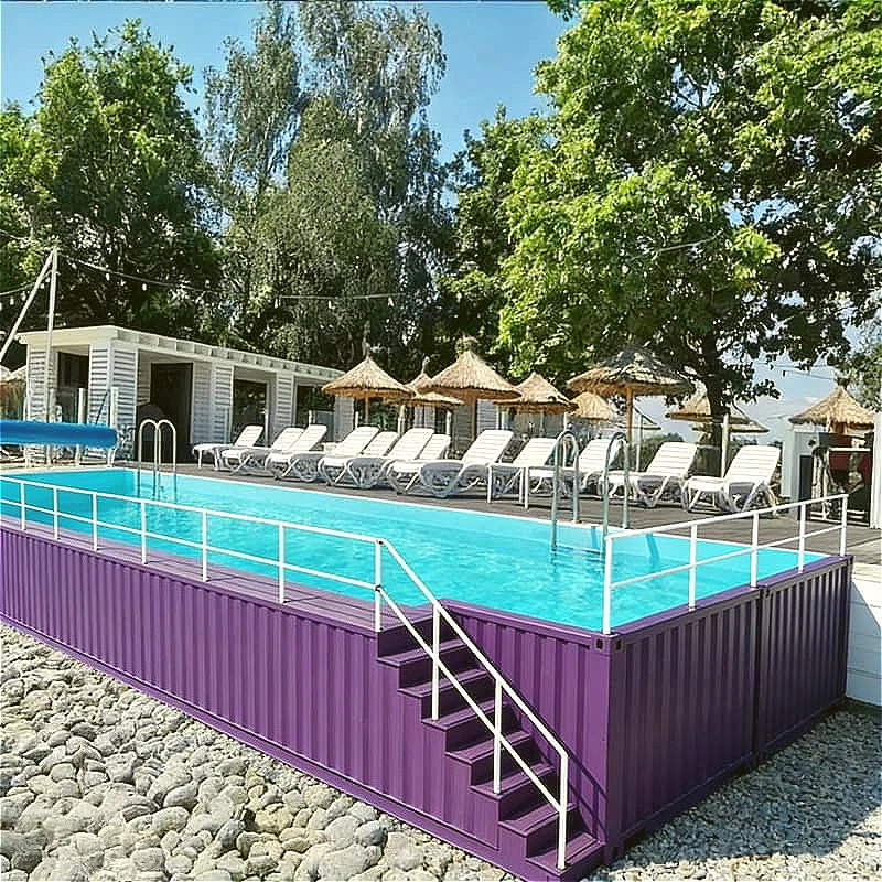Container Swimming Pool 20ft 40ft Luxury Portable Outdoor Above Ground Swimming Pool Garden Backyard Resort Customized Hot Sale