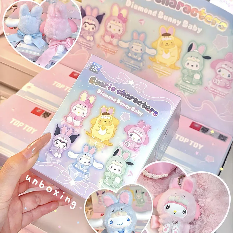 

Виниловая плюшевая глухая коробка серии Sanrio Characters Diamond Cunny Caby, милый кулон, декоративный предмет, подарок на день рождения