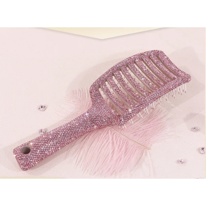 Water-encrusted Pork Rib Large Curved Comb, Special Massage Comb, Fluffy Comb, Long Hair Massage And Curling Comb