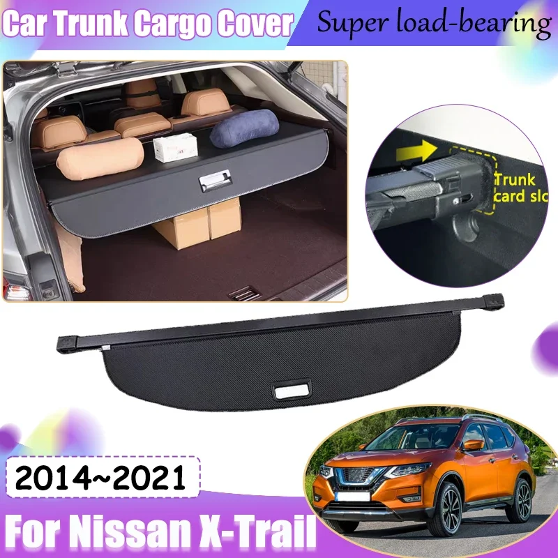 Car Trunk Cargo Cover for Nissan X-Trail T32 2014~2021 2020 Rear Curtain Retractable Space Interior Parts Interior Accessories