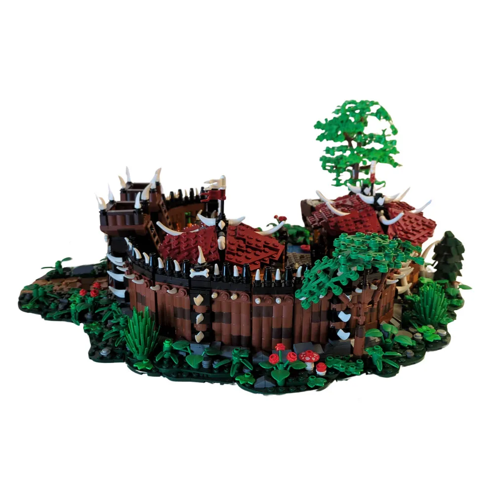 3214PCS MOC Foresta primitiva Orco Tribe Modello di edificio Blocchi di costruzione FAI DA TE Assemblaggio modulare Giocattolo per bambini Regalo di compleanno del ragazzo