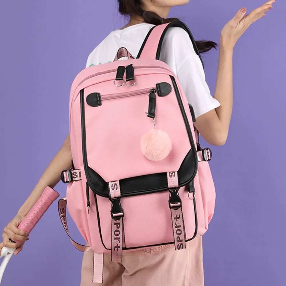 Mochila escolar de tela Oxford de gran capacidad para estudiantes, bonita mochila para ordenador de estilo pijo, bolsa de viaje informal portátil para exteriores para niños