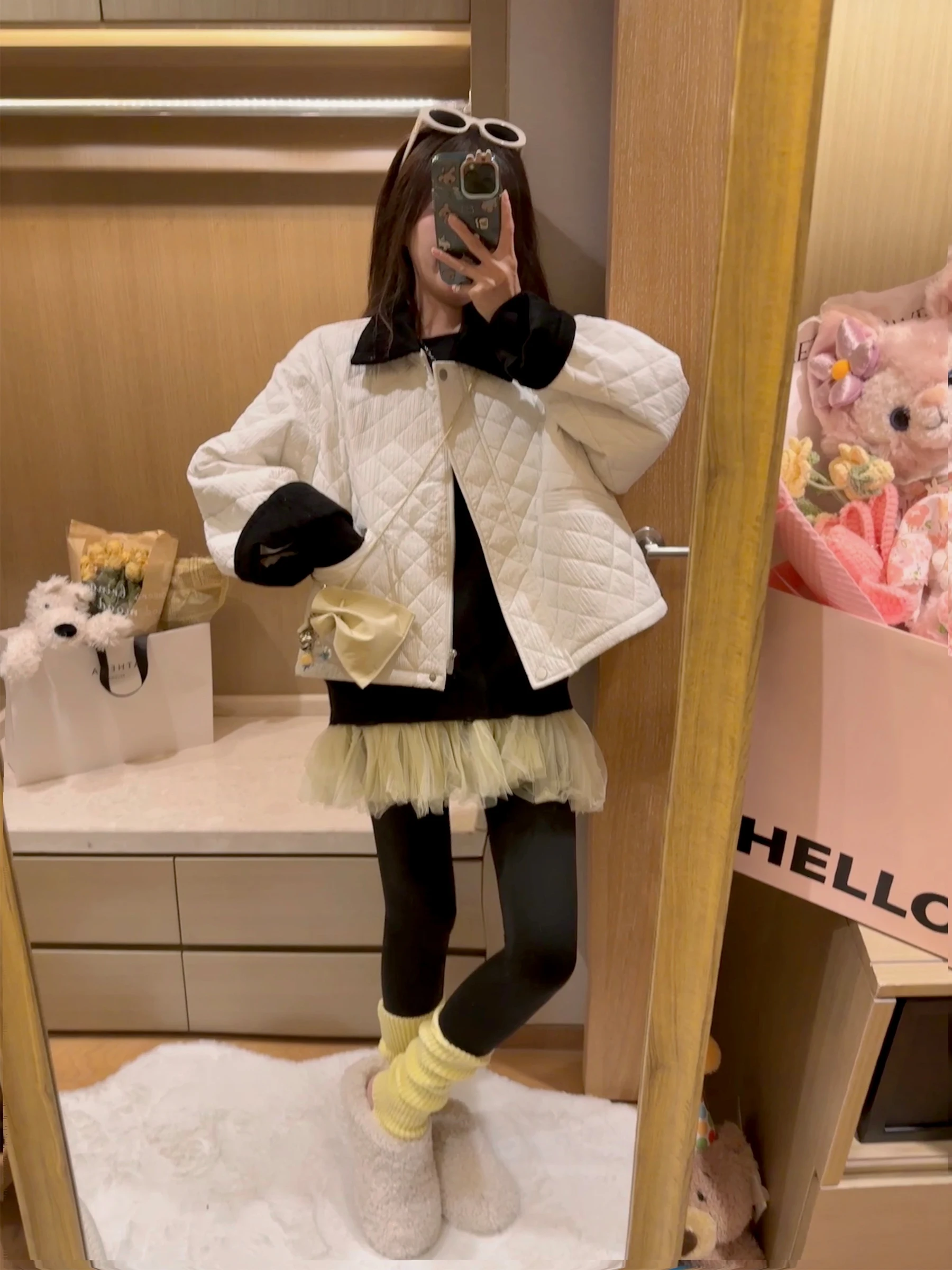 

Зимнее хлопковое пальто Sli, женское модное стеганое пальто, корейская версия, тонкая модель свободного кроя с застежкой-молнией